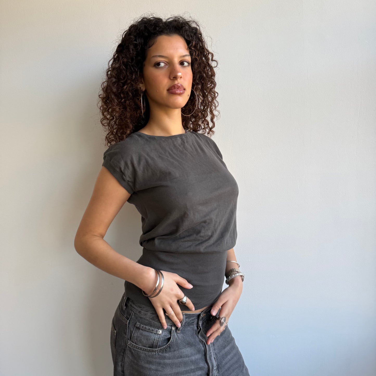 Khaki slouchy knit - Size S