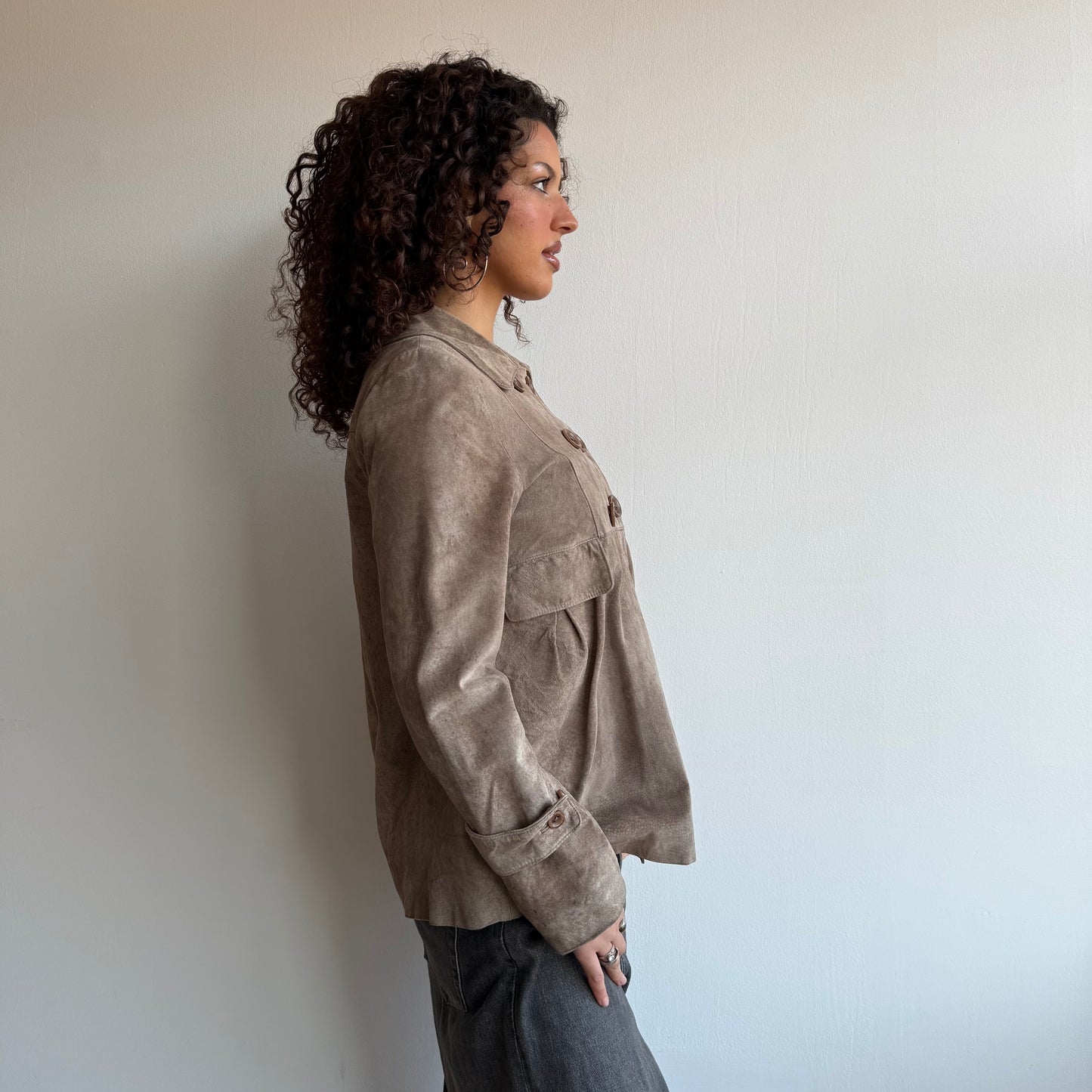 Tan suede peacoat - Size M