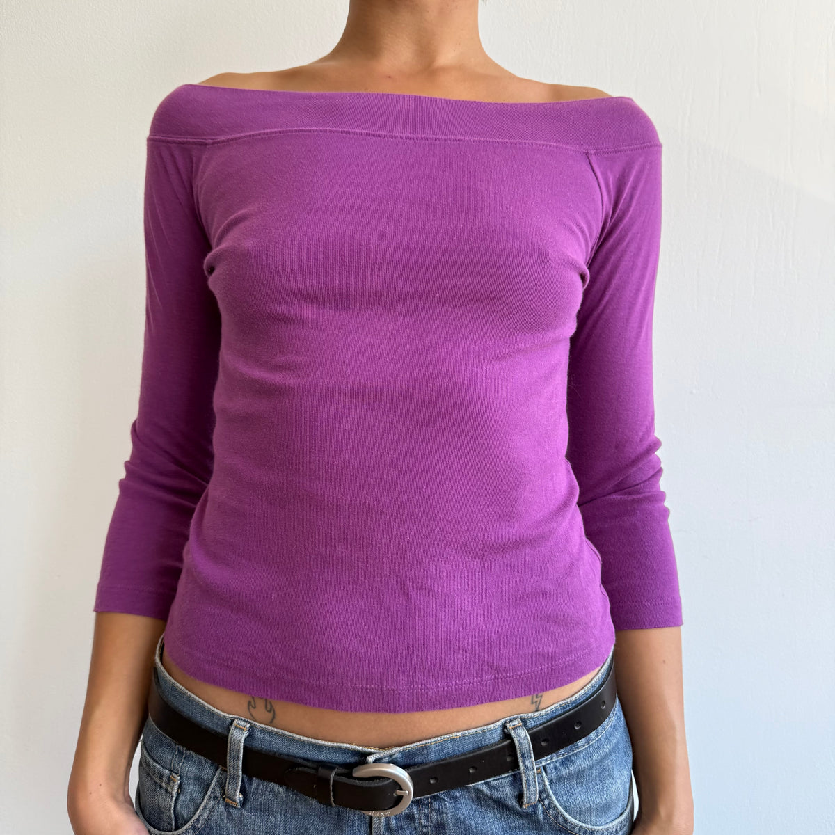 Purple 3/4 sleeve top - Size S