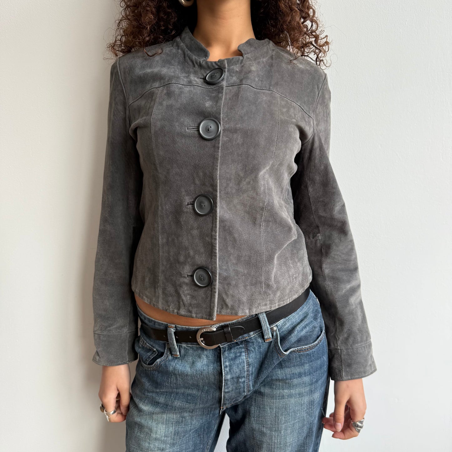 Grey suede jacket - Size S/M