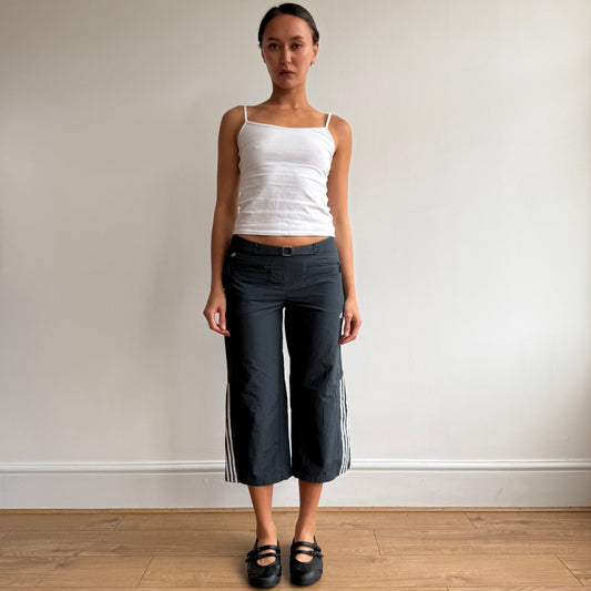 Navy Adidas belt capris - Size S