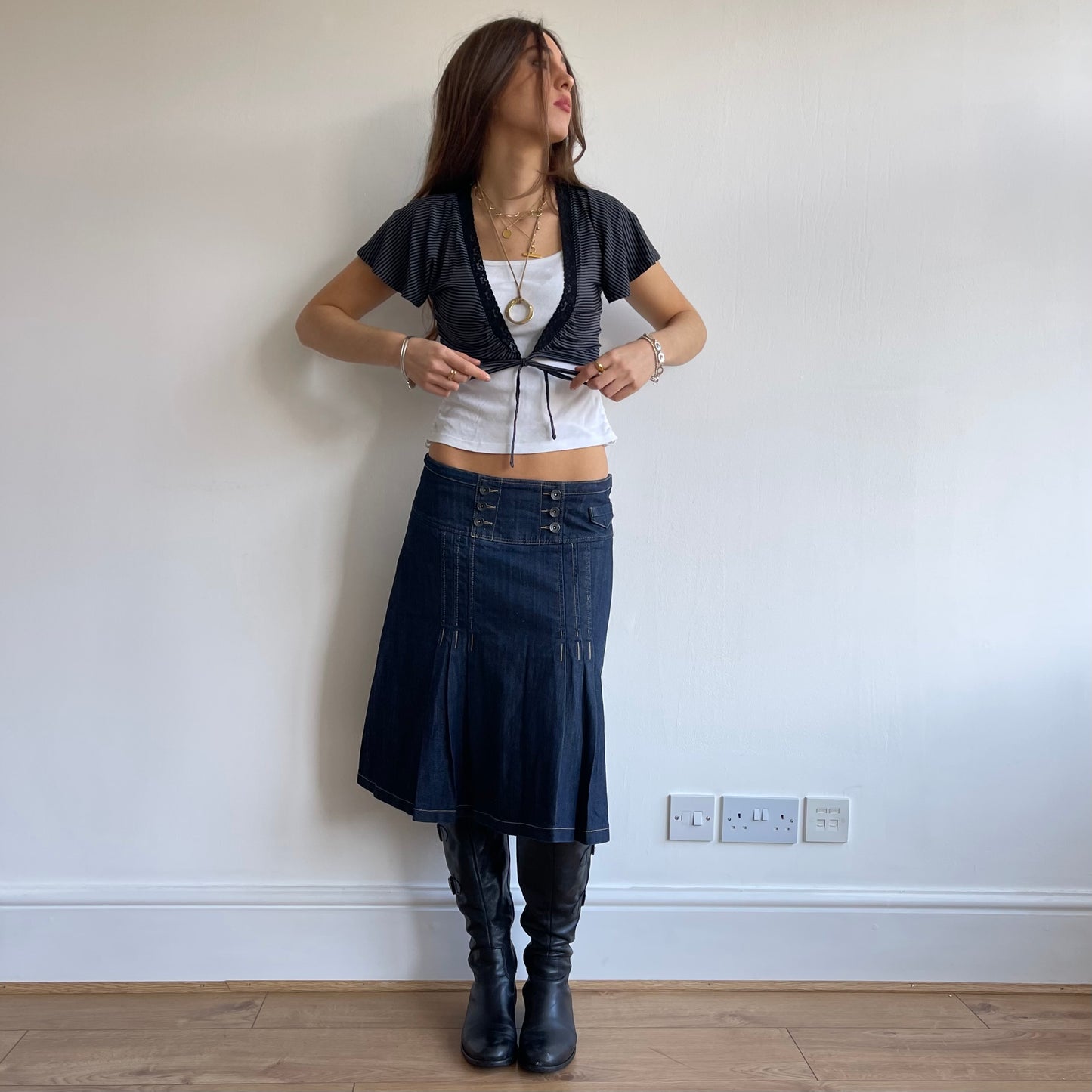 Grey stripe bolero - Size S