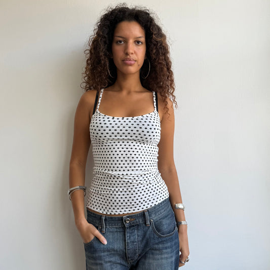 White polka dot cami - Size S