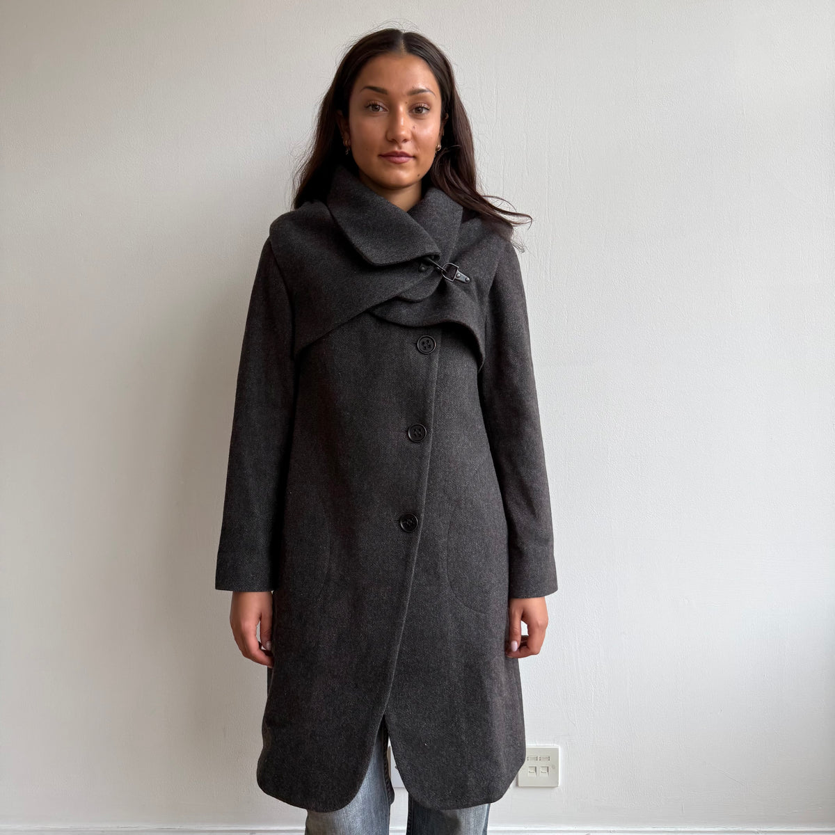 Charcoal Cop Copine bolero coat - Size XS/S