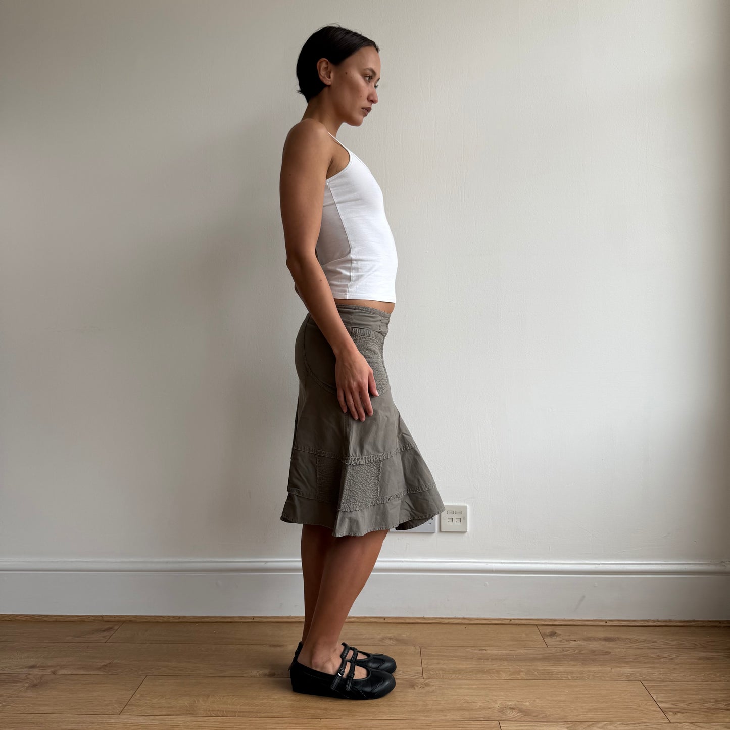 Khaki pocket midi skirt - Size S