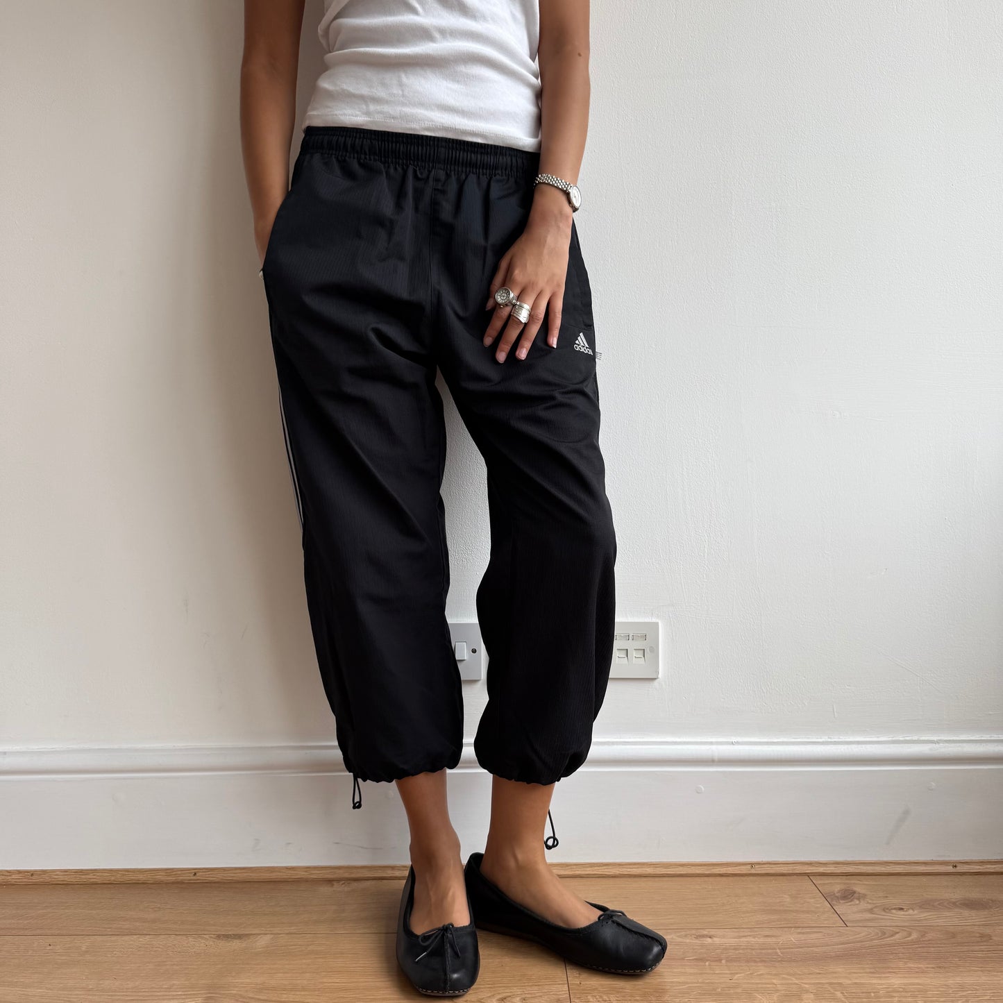 Black + grey Adidas capris - Size M