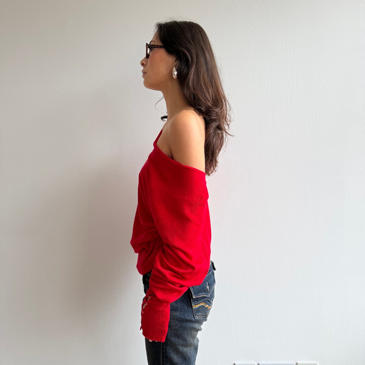 Red slouchy knit - Size L
