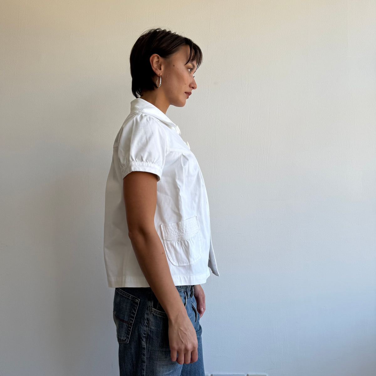 White short sleeve peacoat - Size M