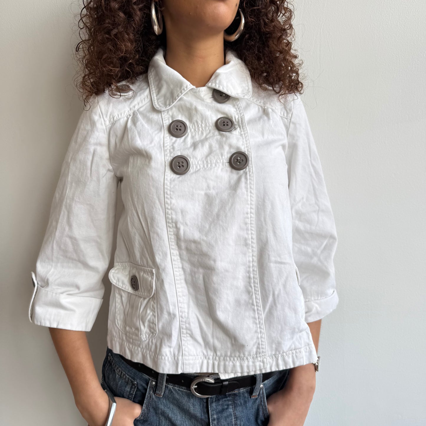 White double breasted peacoat - Size S