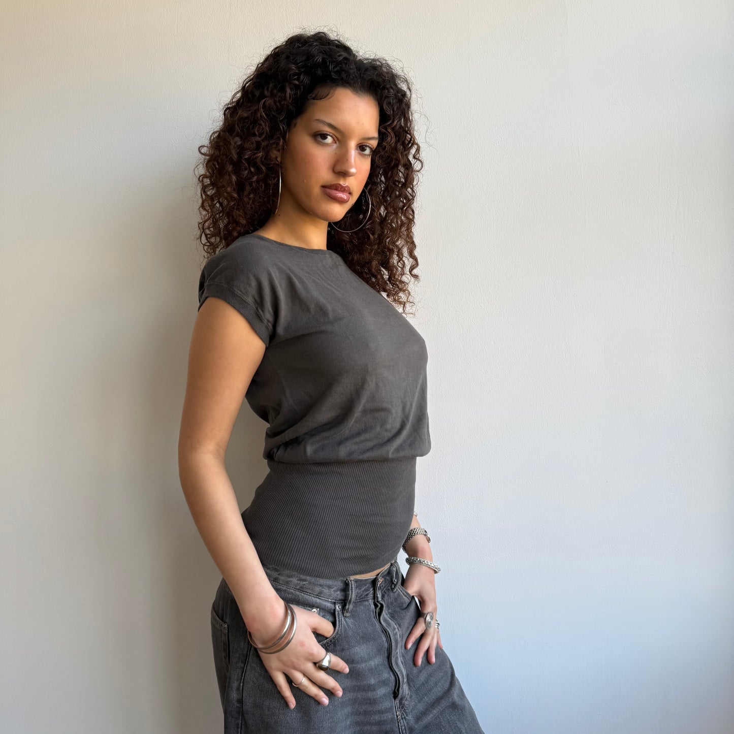 Khaki slouchy knit - Size S