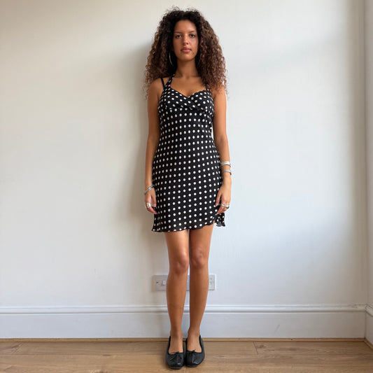 Polka dot halter neck dress - Size XS