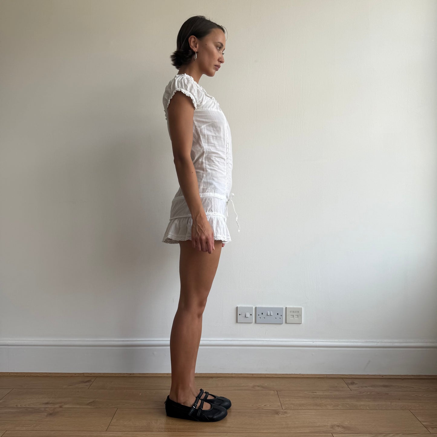 White milkmaid mini dress - Size XS