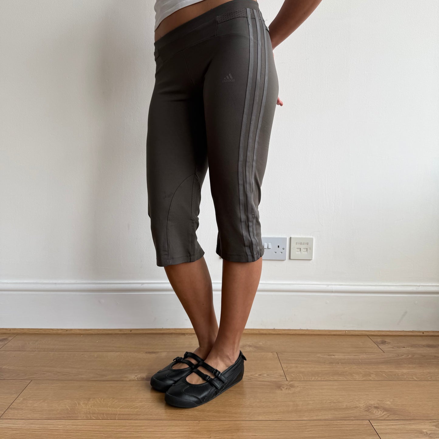 Khaki Adidas capris - Size S