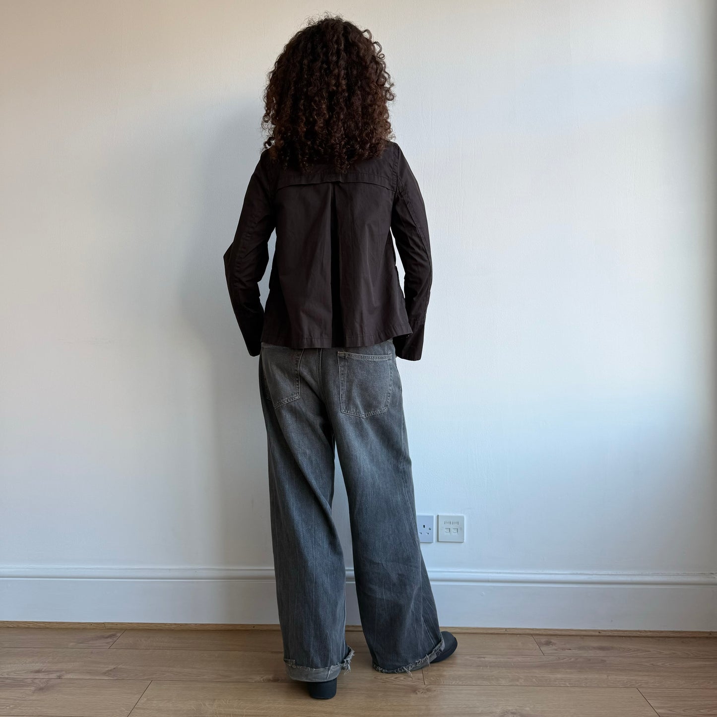 Brown peacoat moto tench - Size S