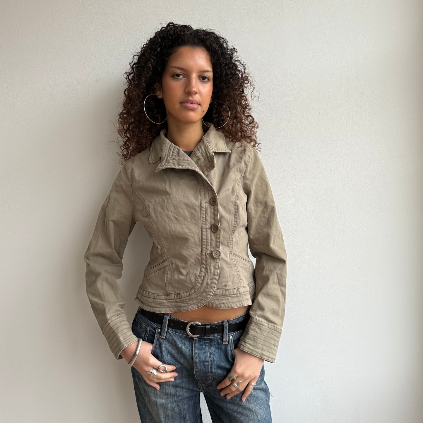 Asymmetric button jacket - Size M