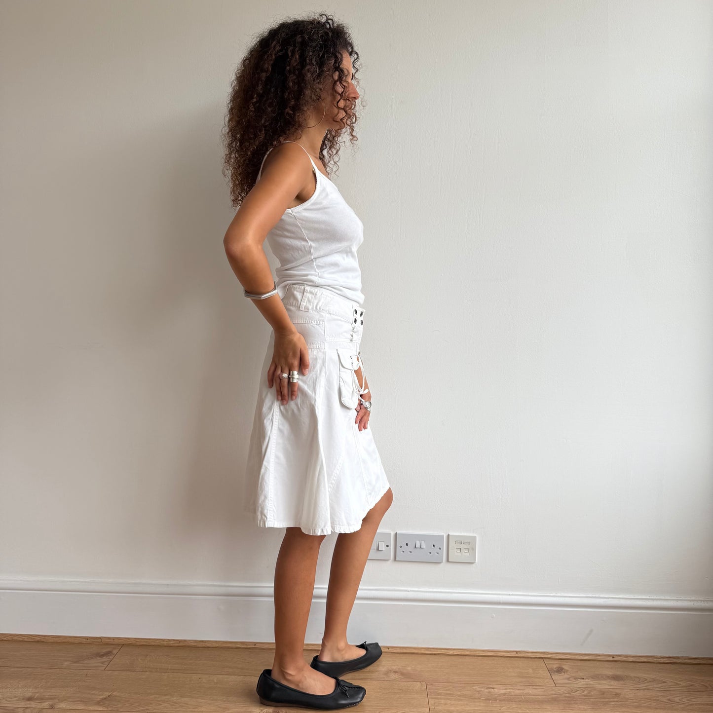 White cargo midi skirt - Size S
