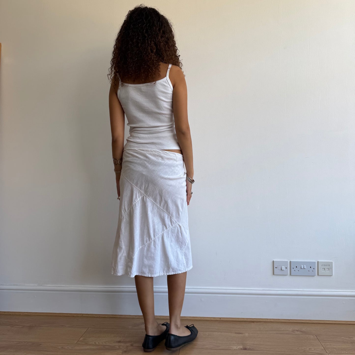 White linen midi skirt - Size S/M