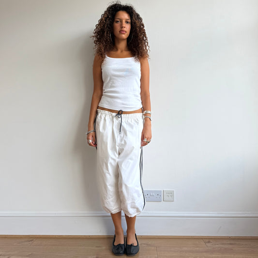White Adidas logo capris - Size L