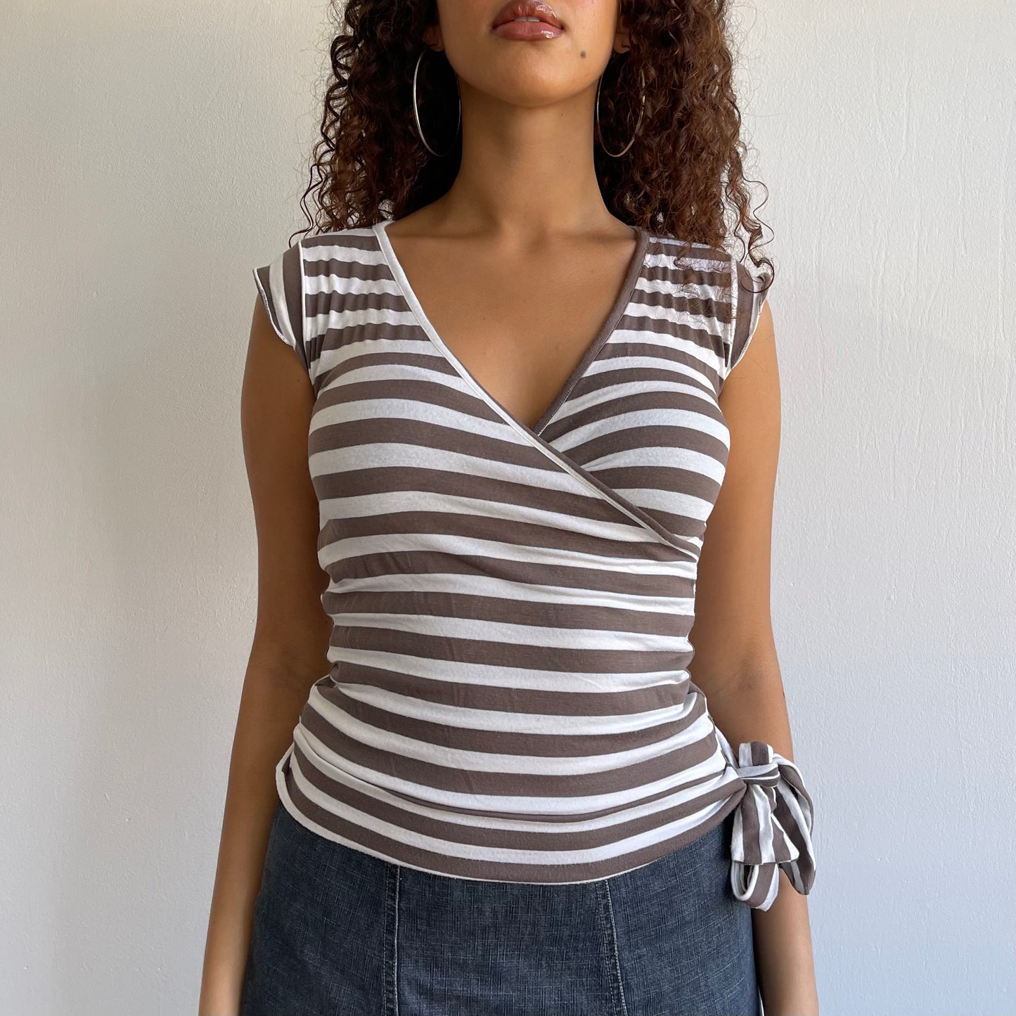 Light brown stripe top - Size S