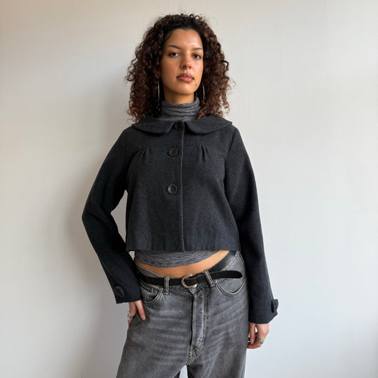 Grey wool peacoat - Size S