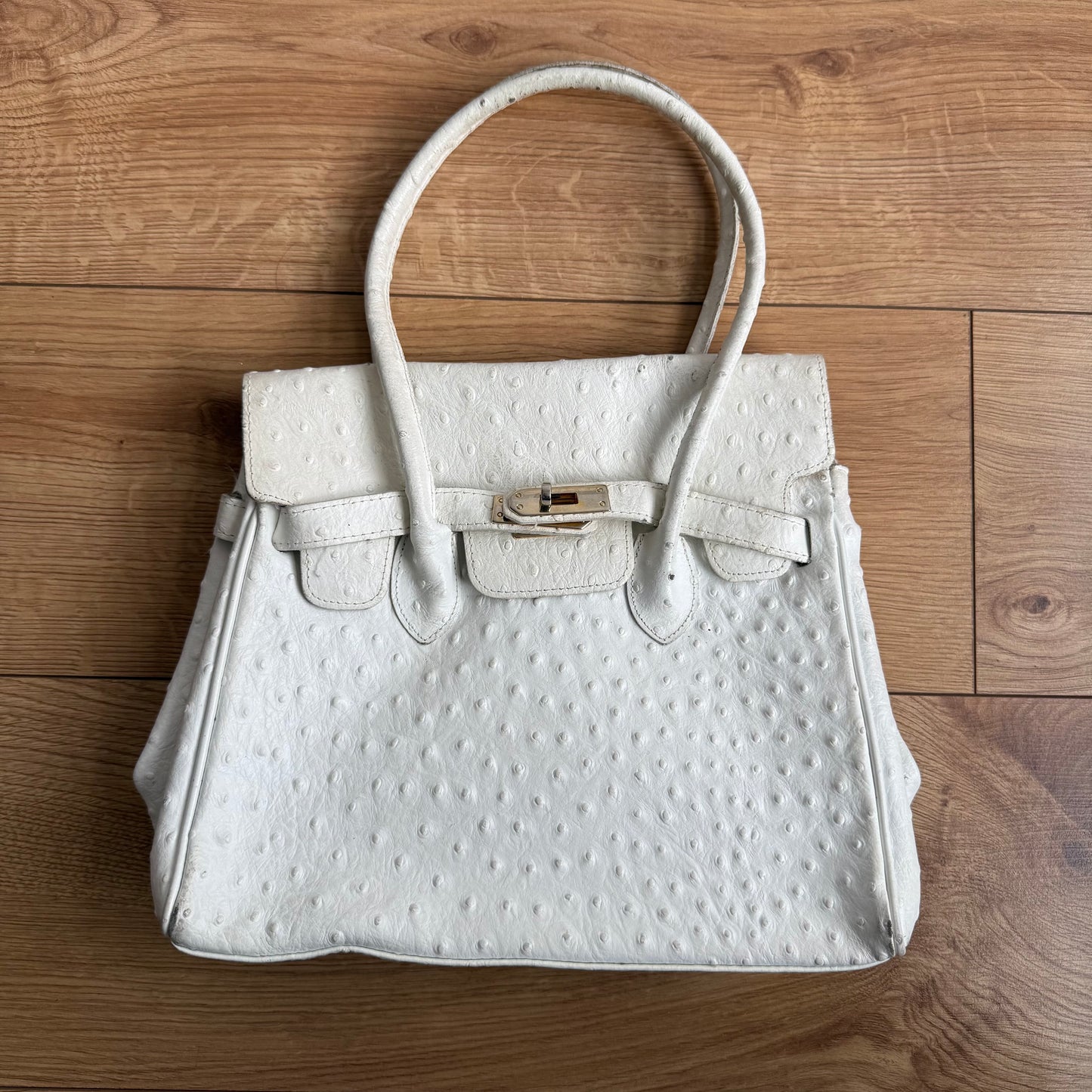 White mini leather ‘firkin’ bag - One Size