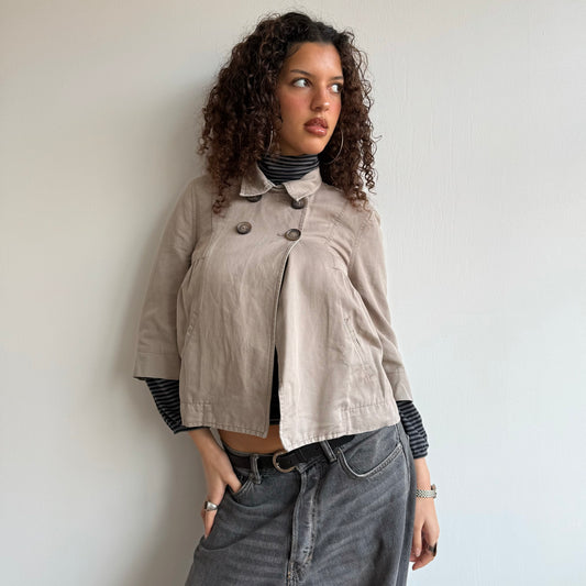 Beige moto peacoat - Size S