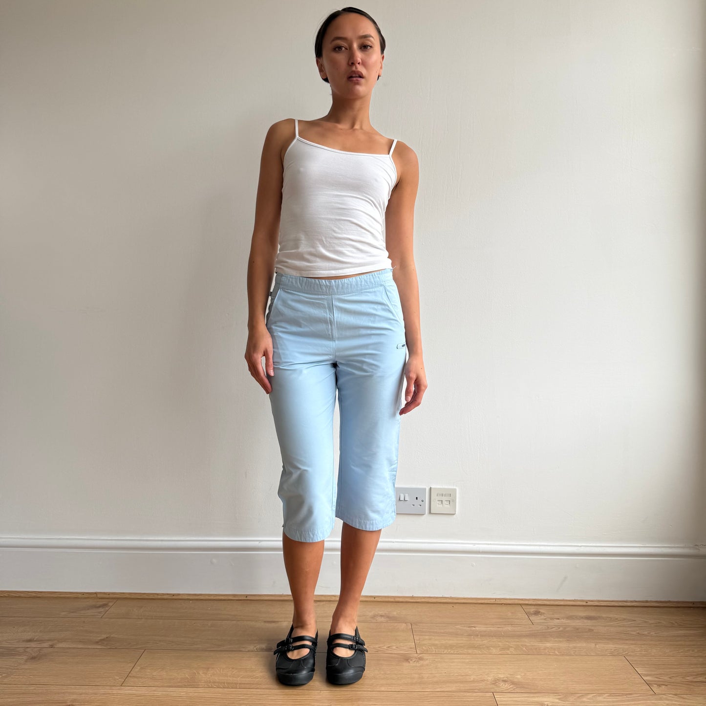 Blue Adidas side tab capris - Size XS