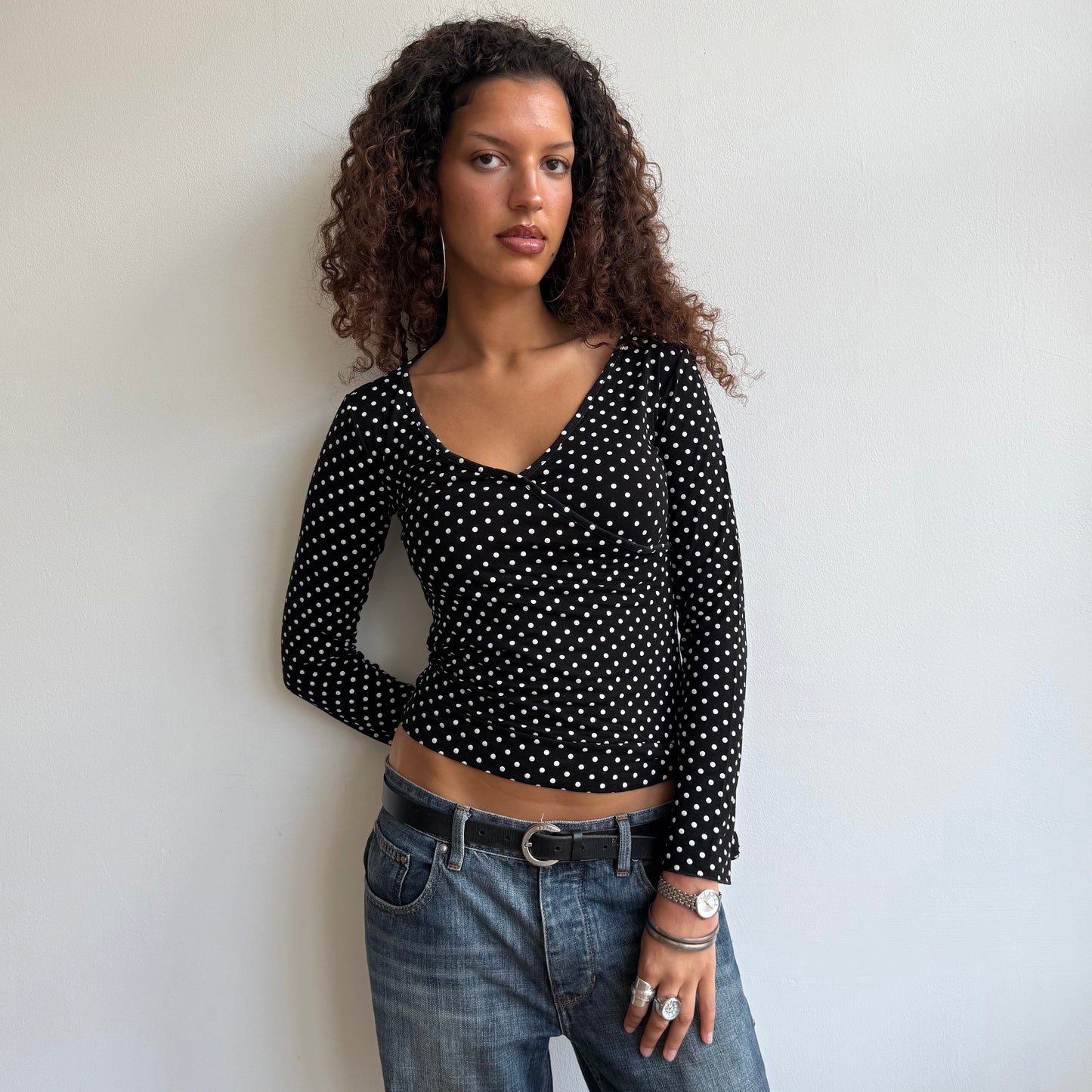 Polka dot wrap top - Size S/M