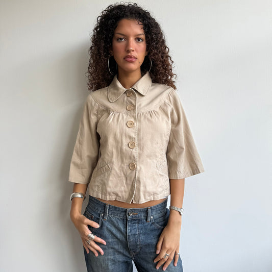 Beige 3/4 sleeve peacoat - Size S