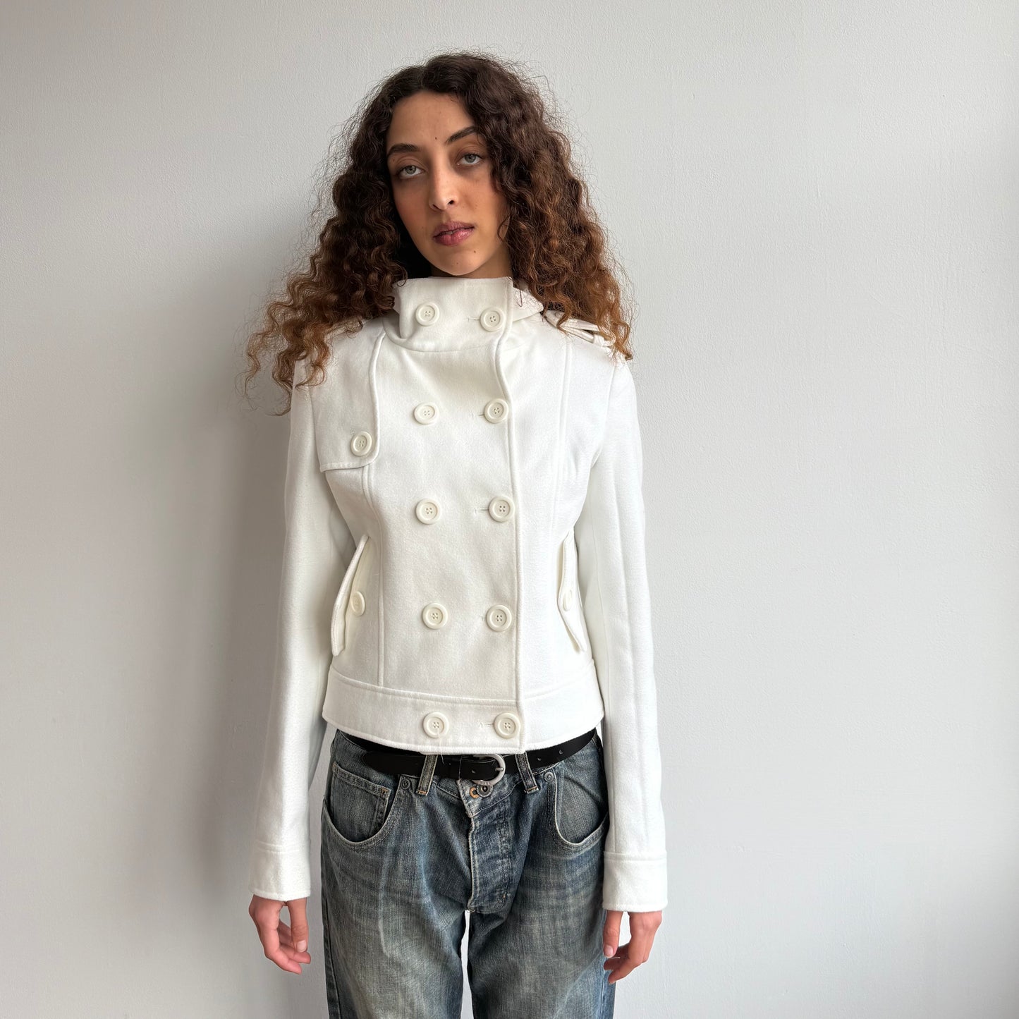 White double breasted peacoat - Size S