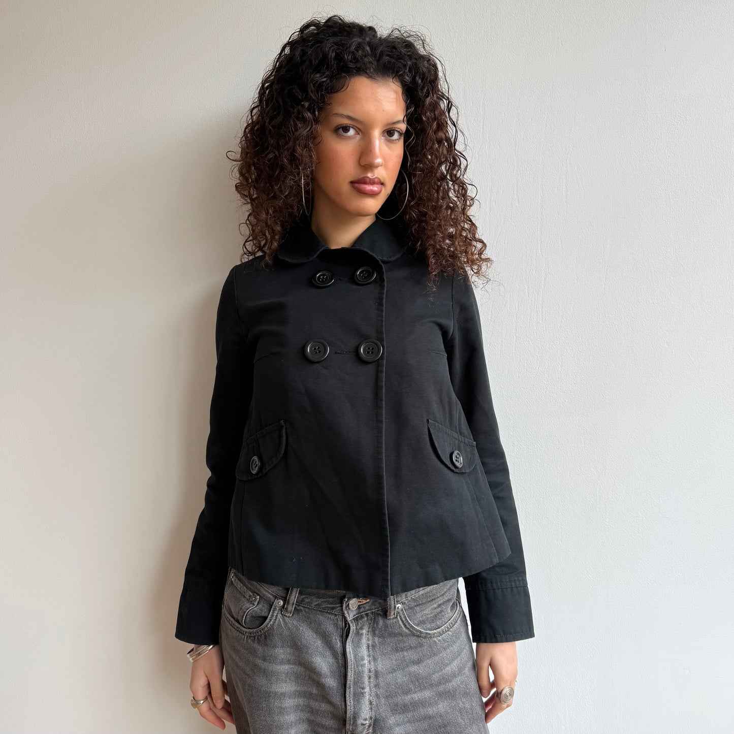 Black swing peacoat - Size S