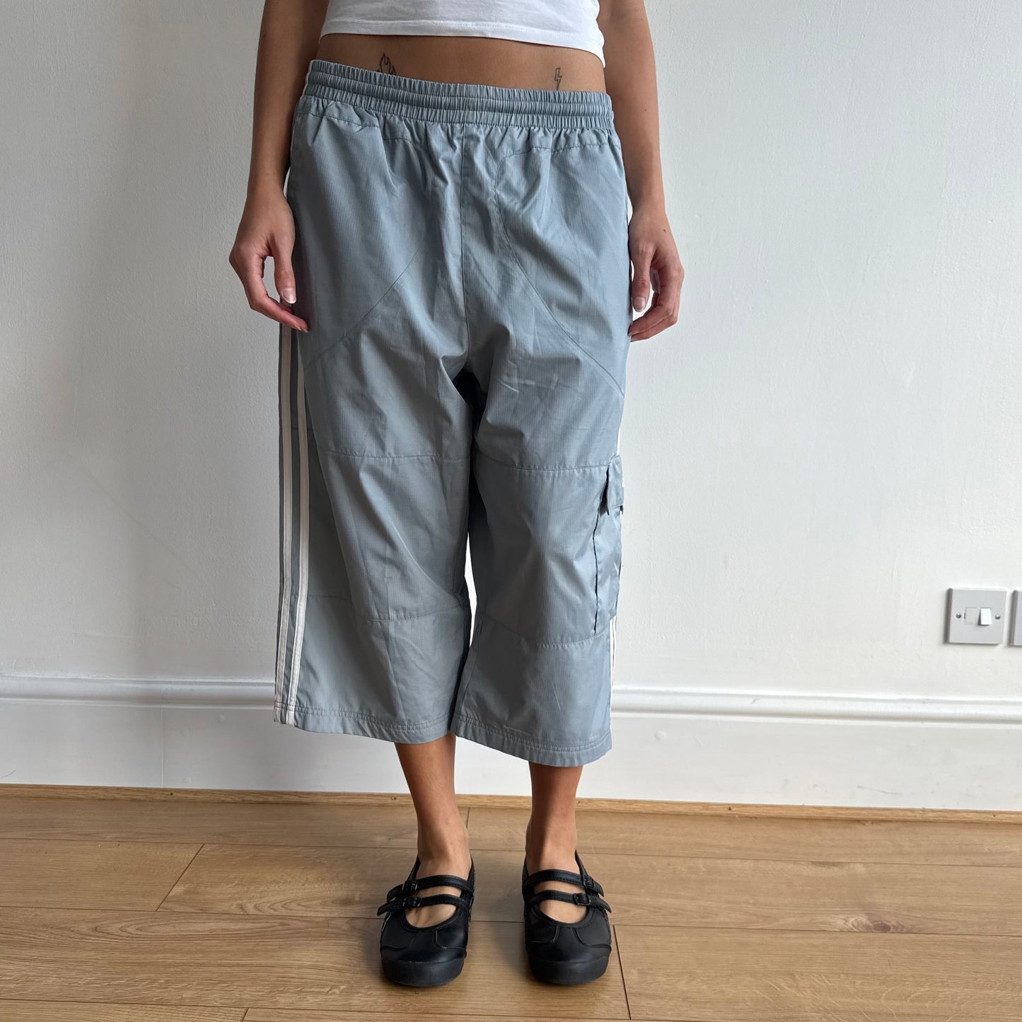 Grey Adidas cargo capris - Size S