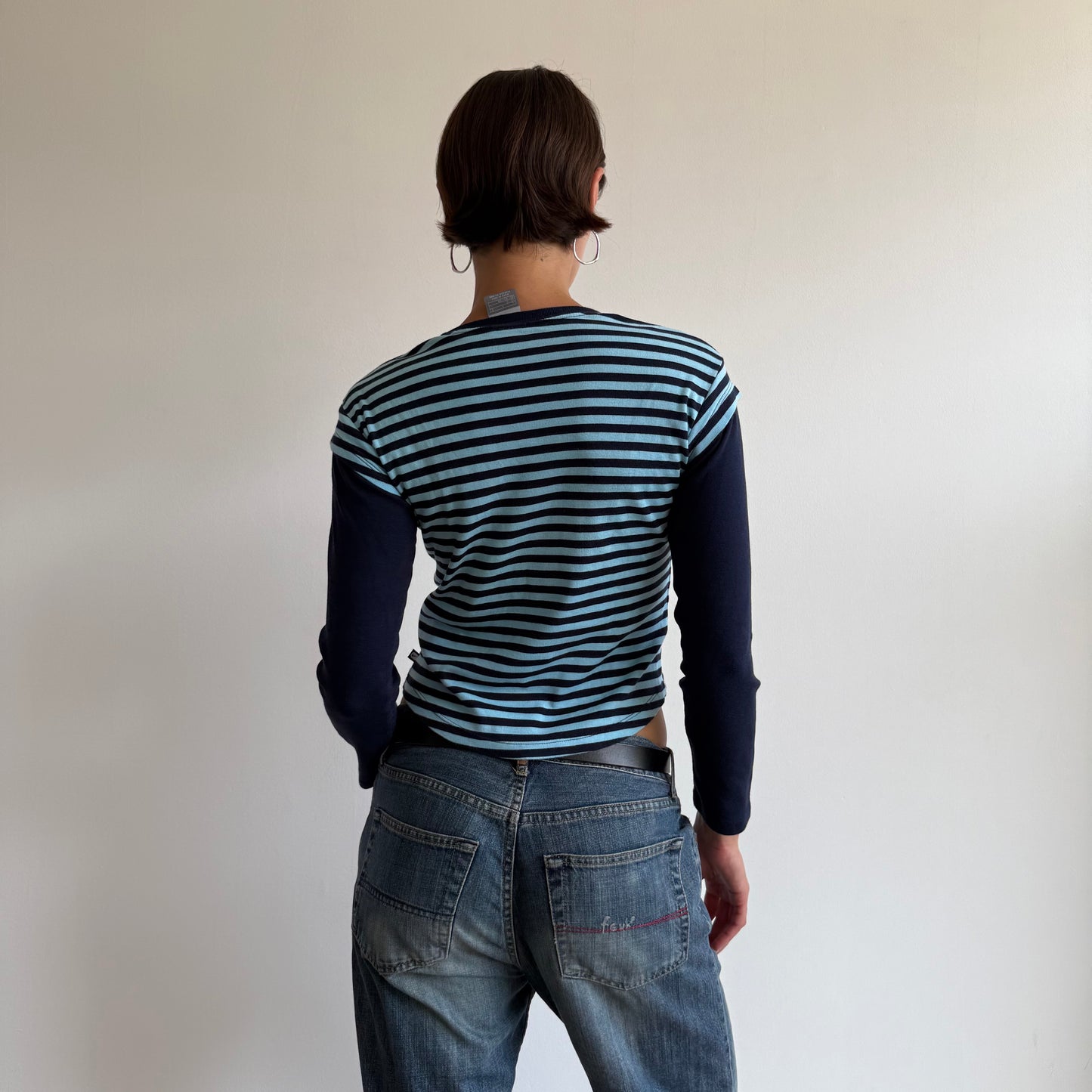 Blue striped Nike long sleeve top - Size XS