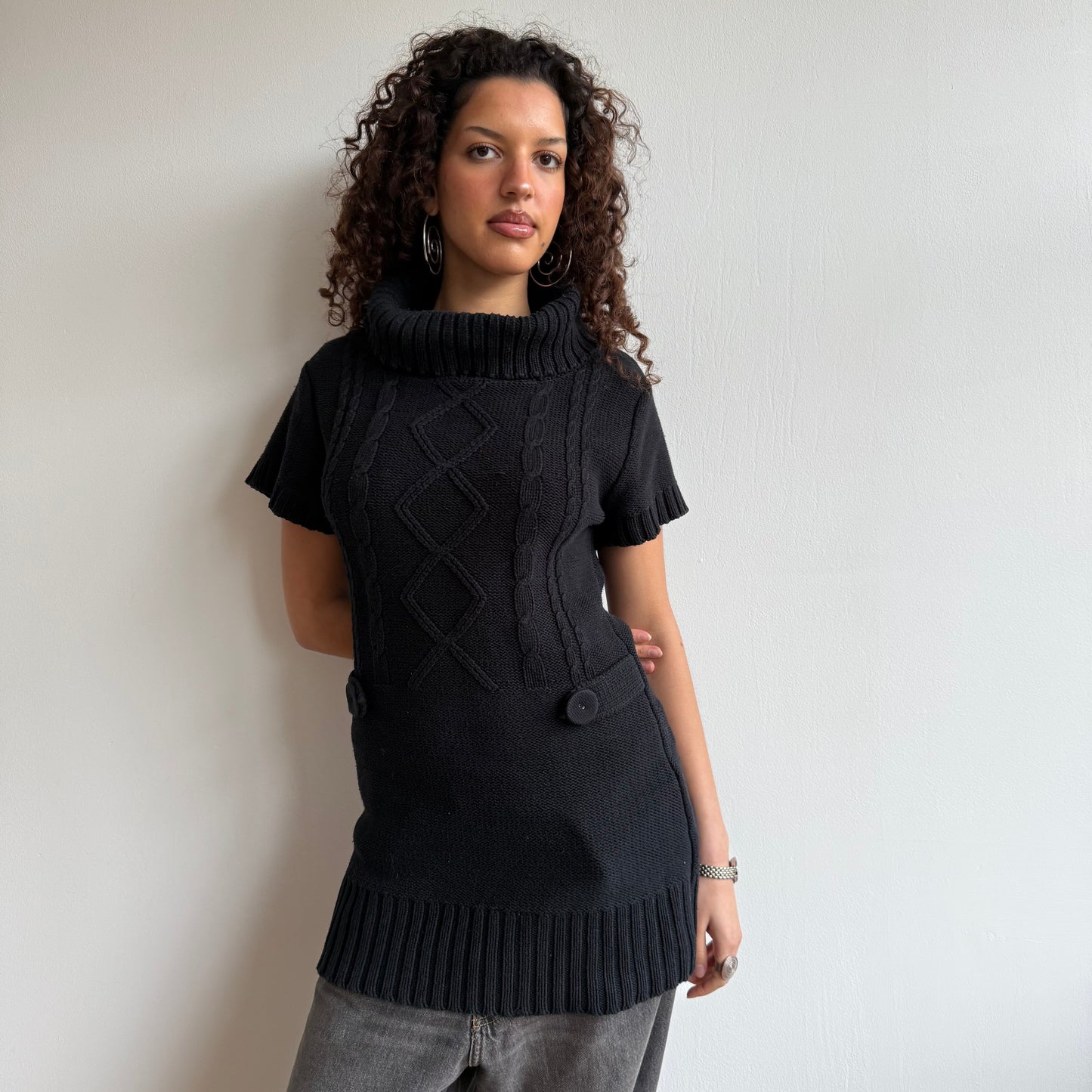 Black knit dress - Size M