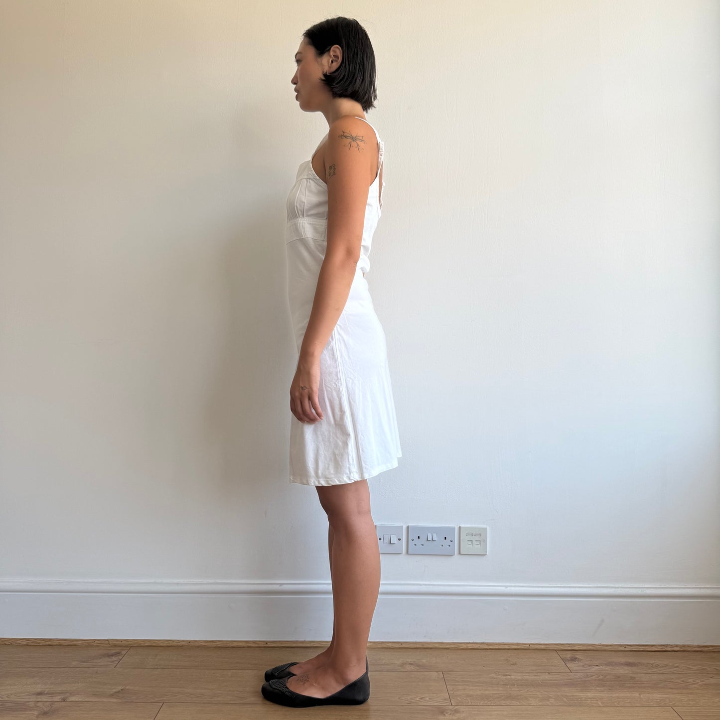 White midi milkmaid dress - Size M