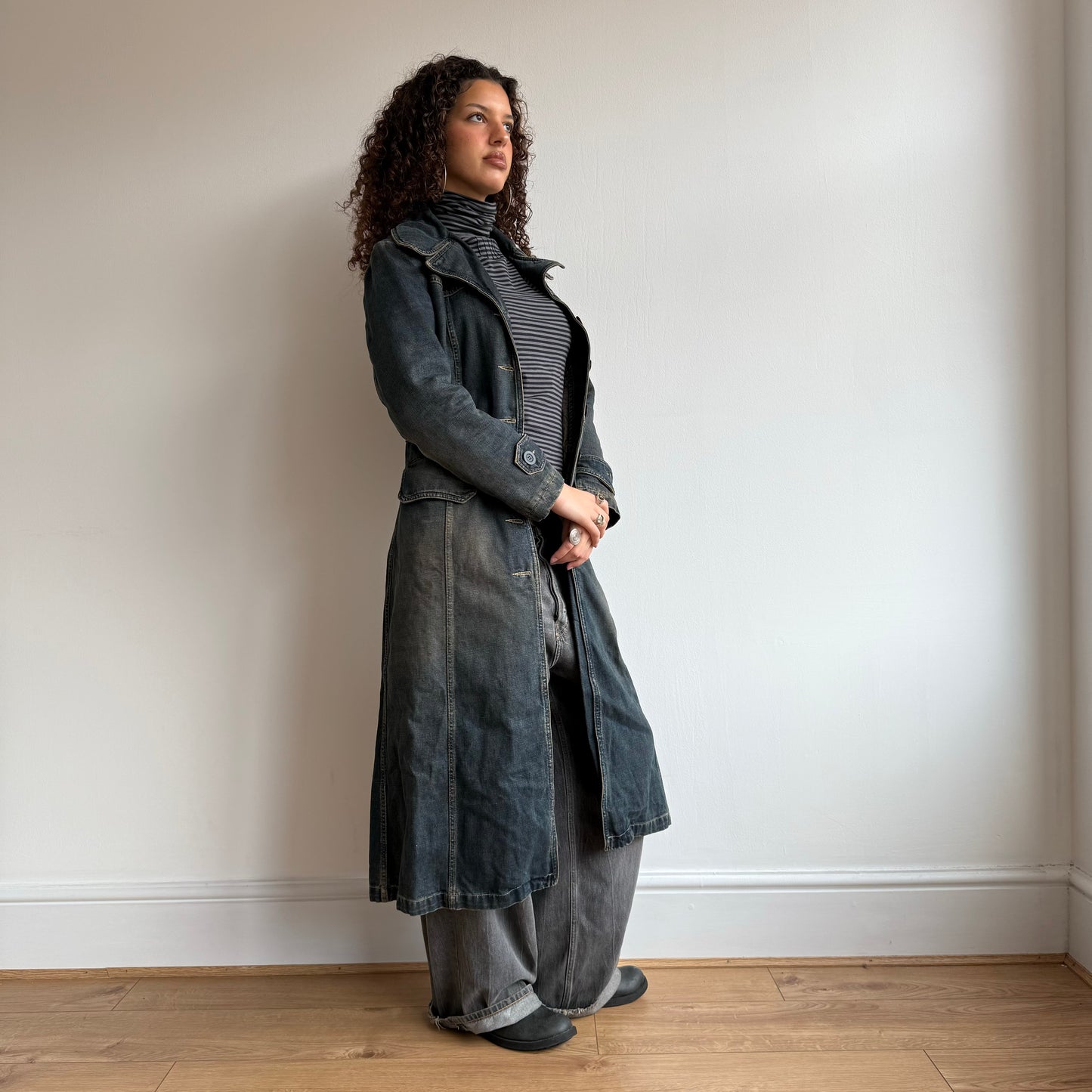 Long denim trench - Size S