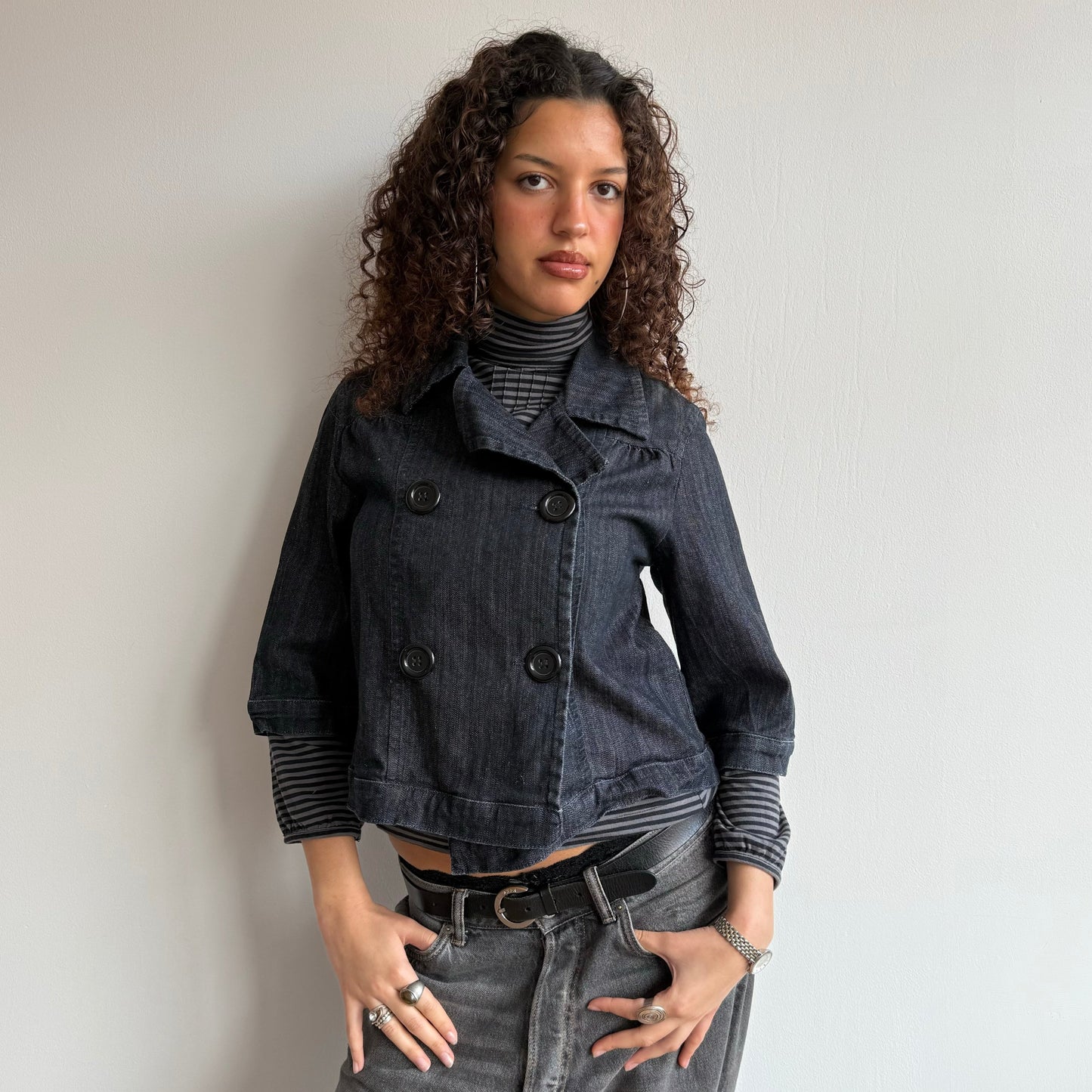 Denim peacoat - Size S