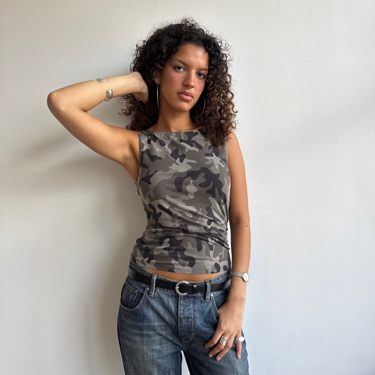 Camo slouchy top - Size M