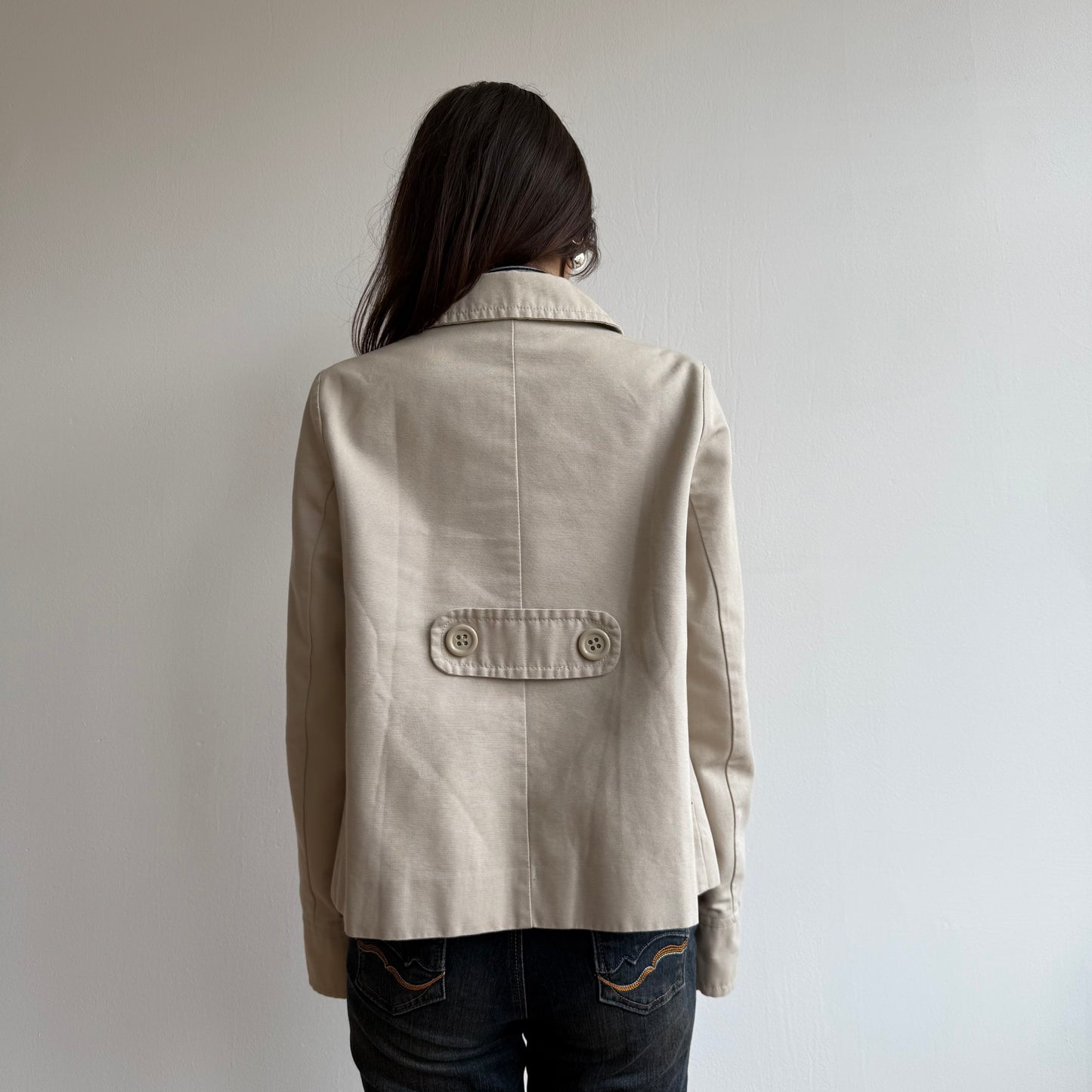 Cream peacoat - Size S/M
