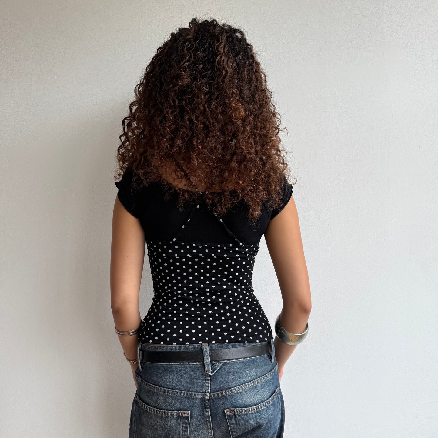 Polka dot cowl neck top - Size S