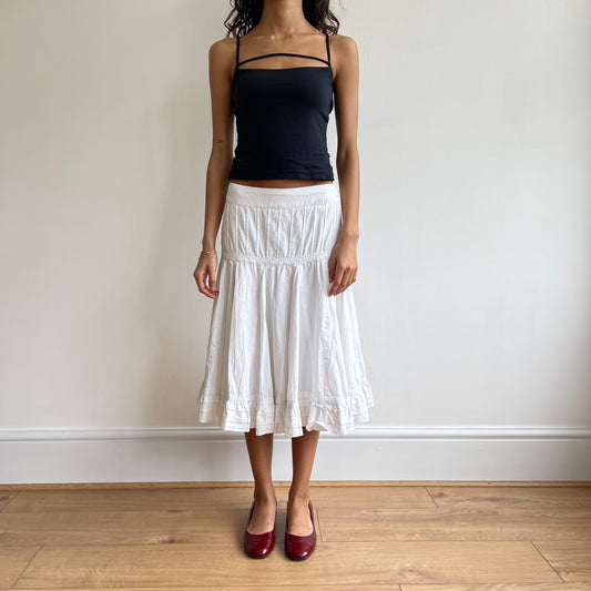 White broderie midi skirt - Size S/M