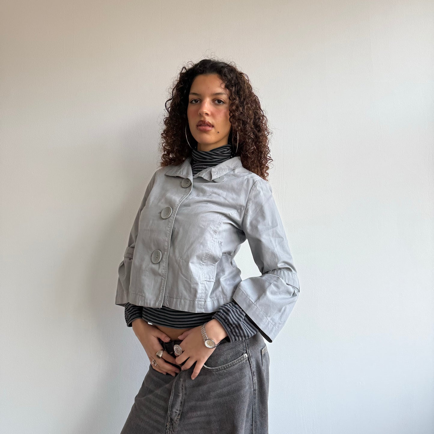 Grey peacoat - Size S