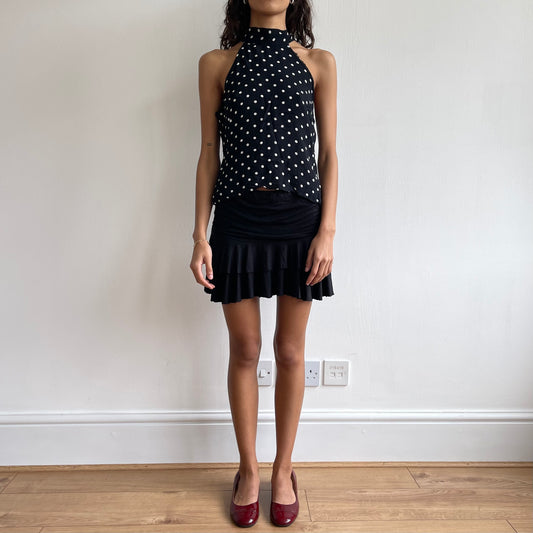 Polka dot chiffon halter top - Size S