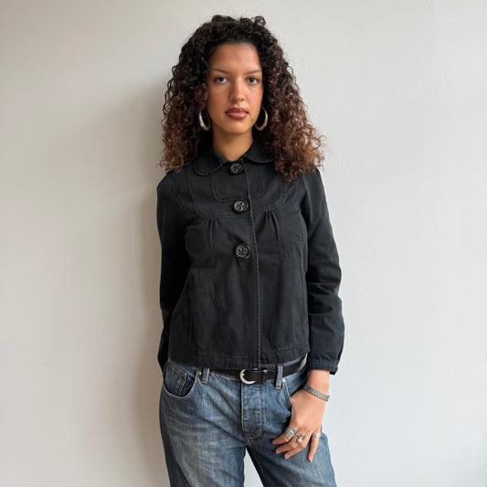 Black 3 button peacoat - Size S/M