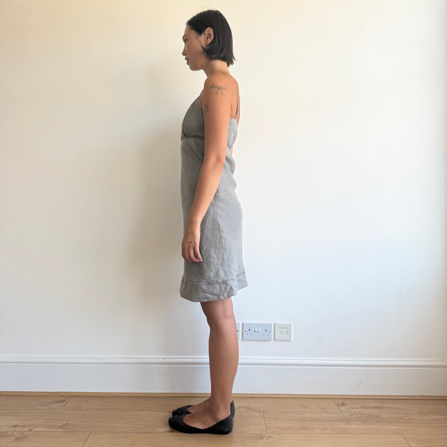 Taupe milkmaid dress - Size S