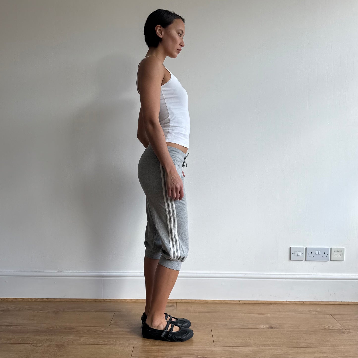 Grey Adidas sporty capris - Size M