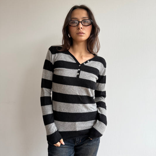 Black striped cashmere knit - Size S
