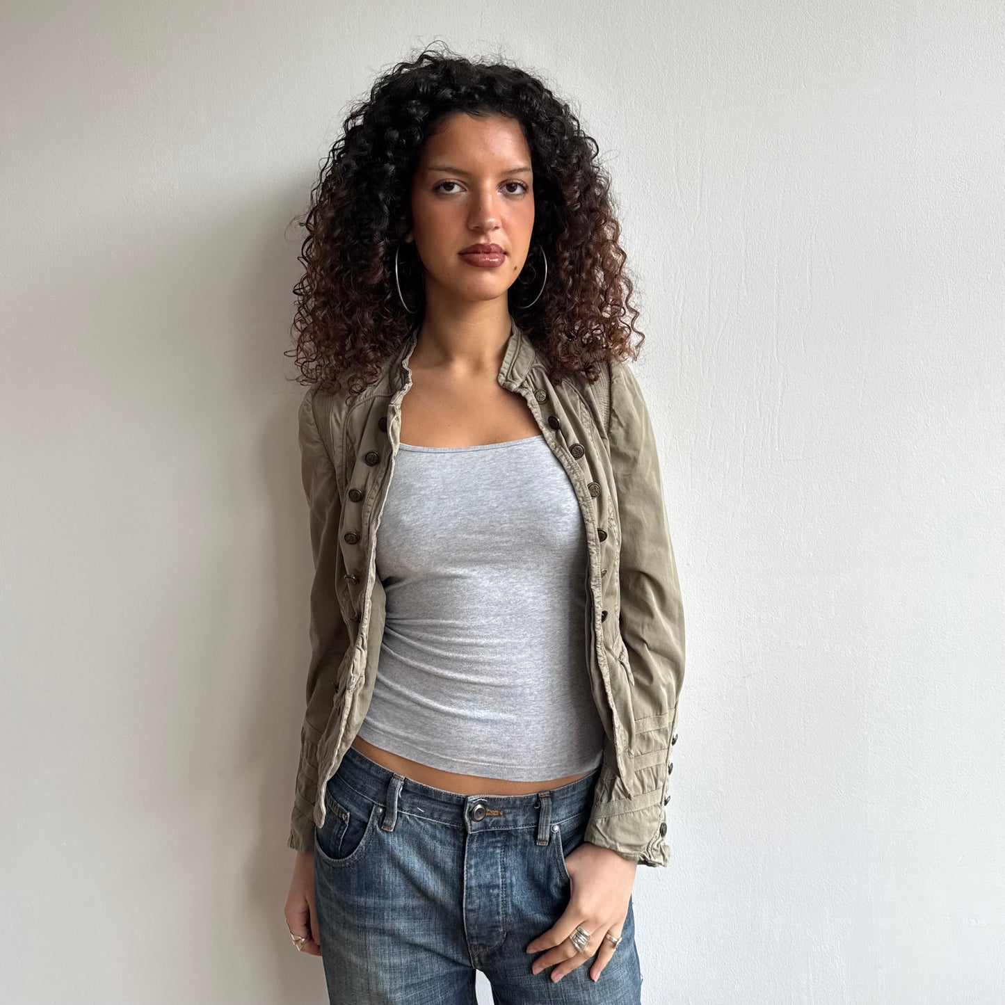 Khaki military jacket - Size S