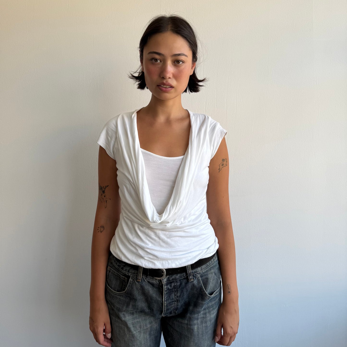 White double layer backless top - Size S/M