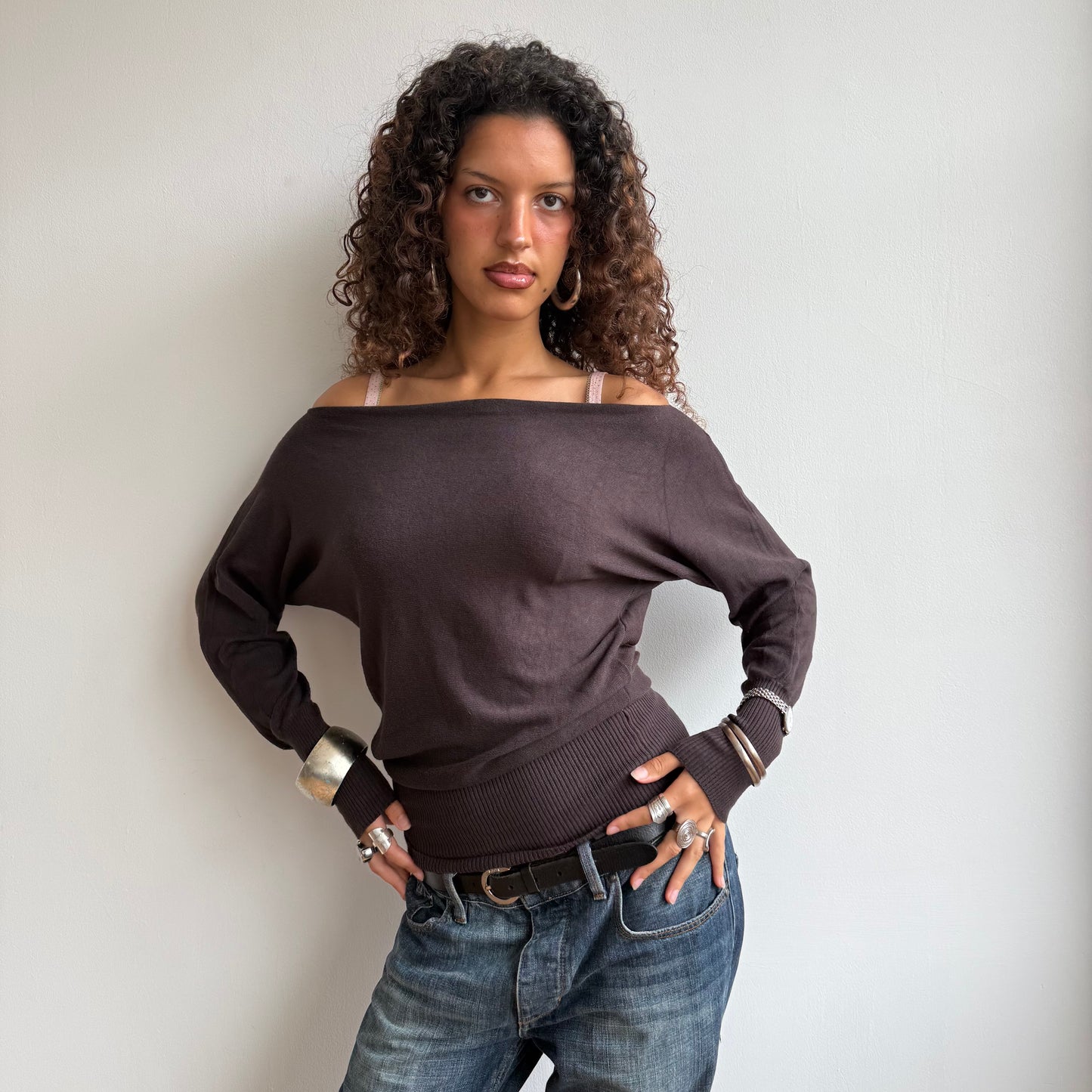Brown slouchy knit - Size S